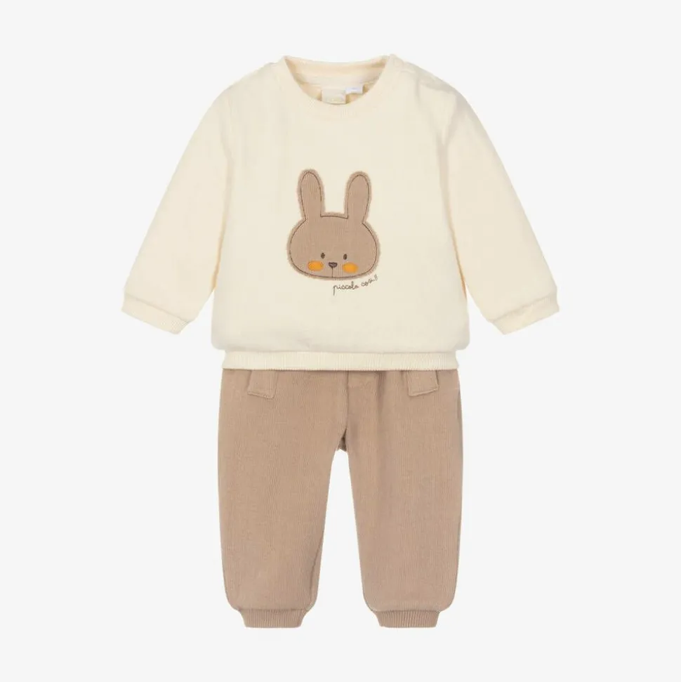 Baby Boys Beige Bunny Tracksuit
