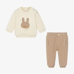 Baby Boys Beige Bunny Tracksuit