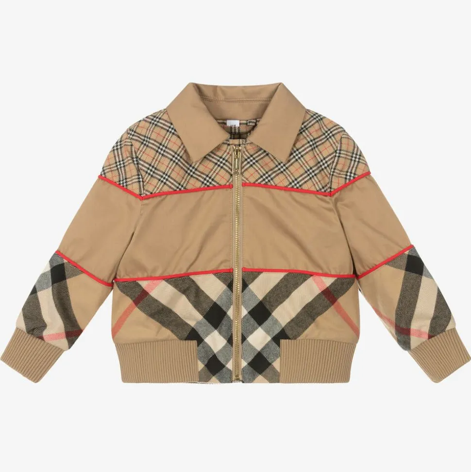 Baby Boys Beige Check Jacket