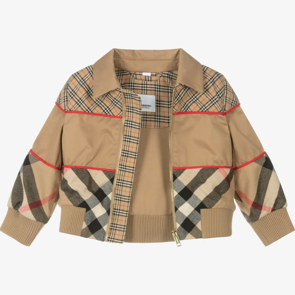 Baby Boys Beige Check Jacket