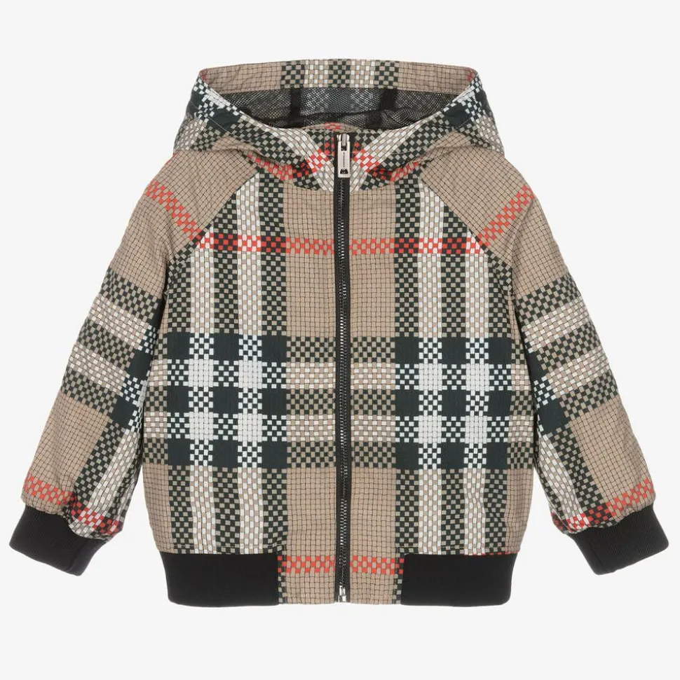 Baby Boys Beige Check Jacket
