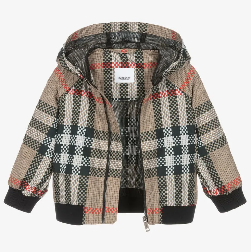 Baby Boys Beige Check Jacket