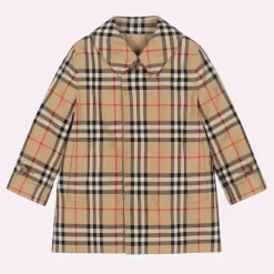 Baby Boys Beige Check Reversible Car Coat