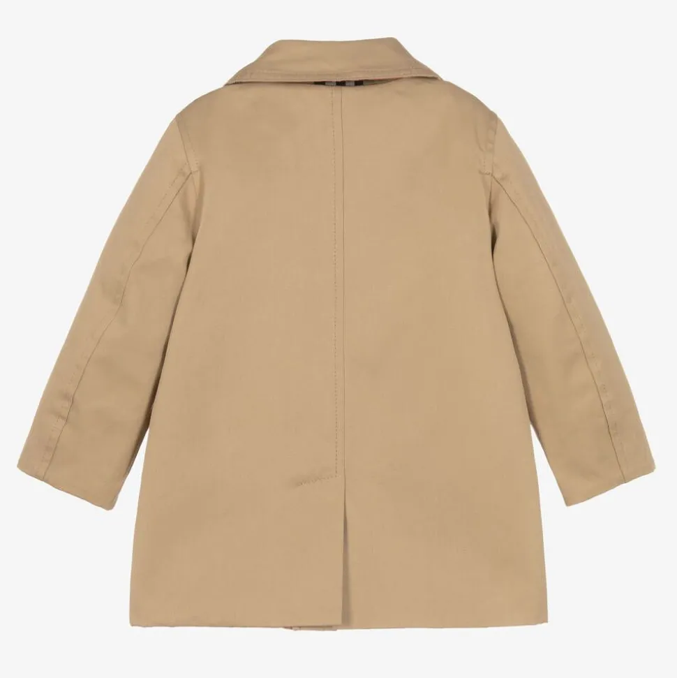 Baby Boys Beige Check Reversible Car Coat