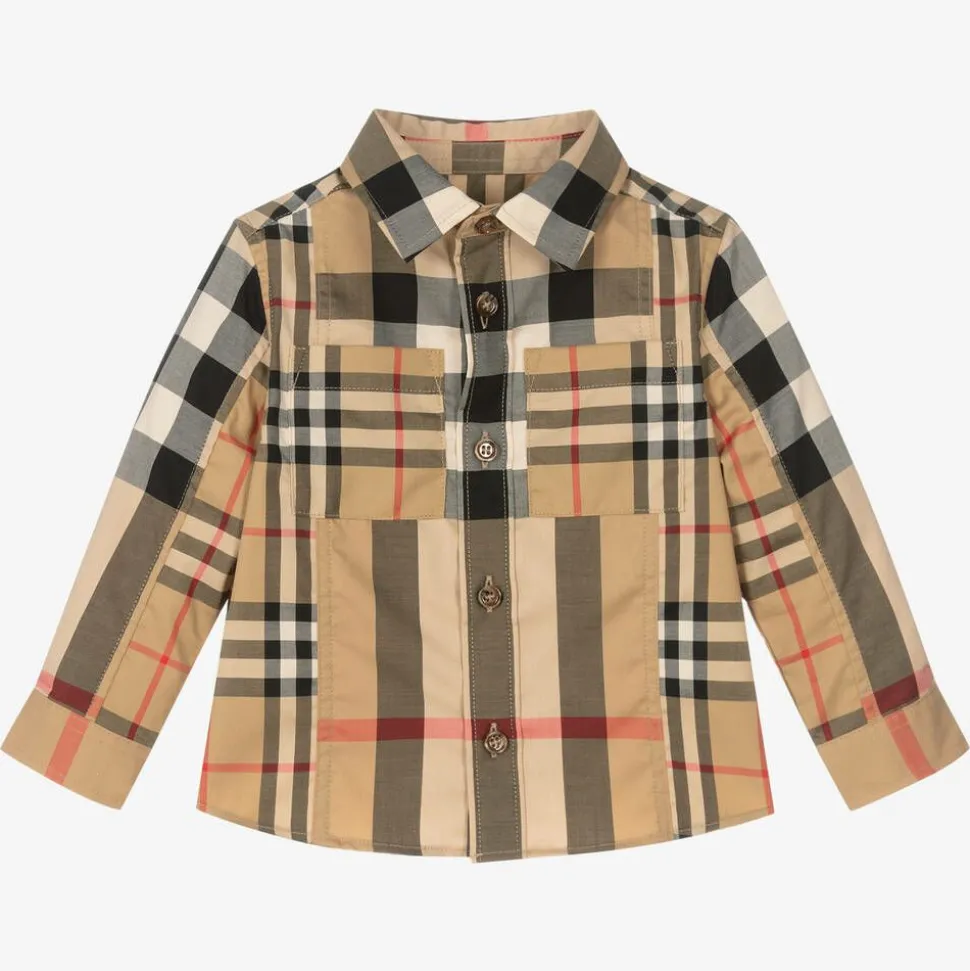 Baby Boys Beige Check Shirt