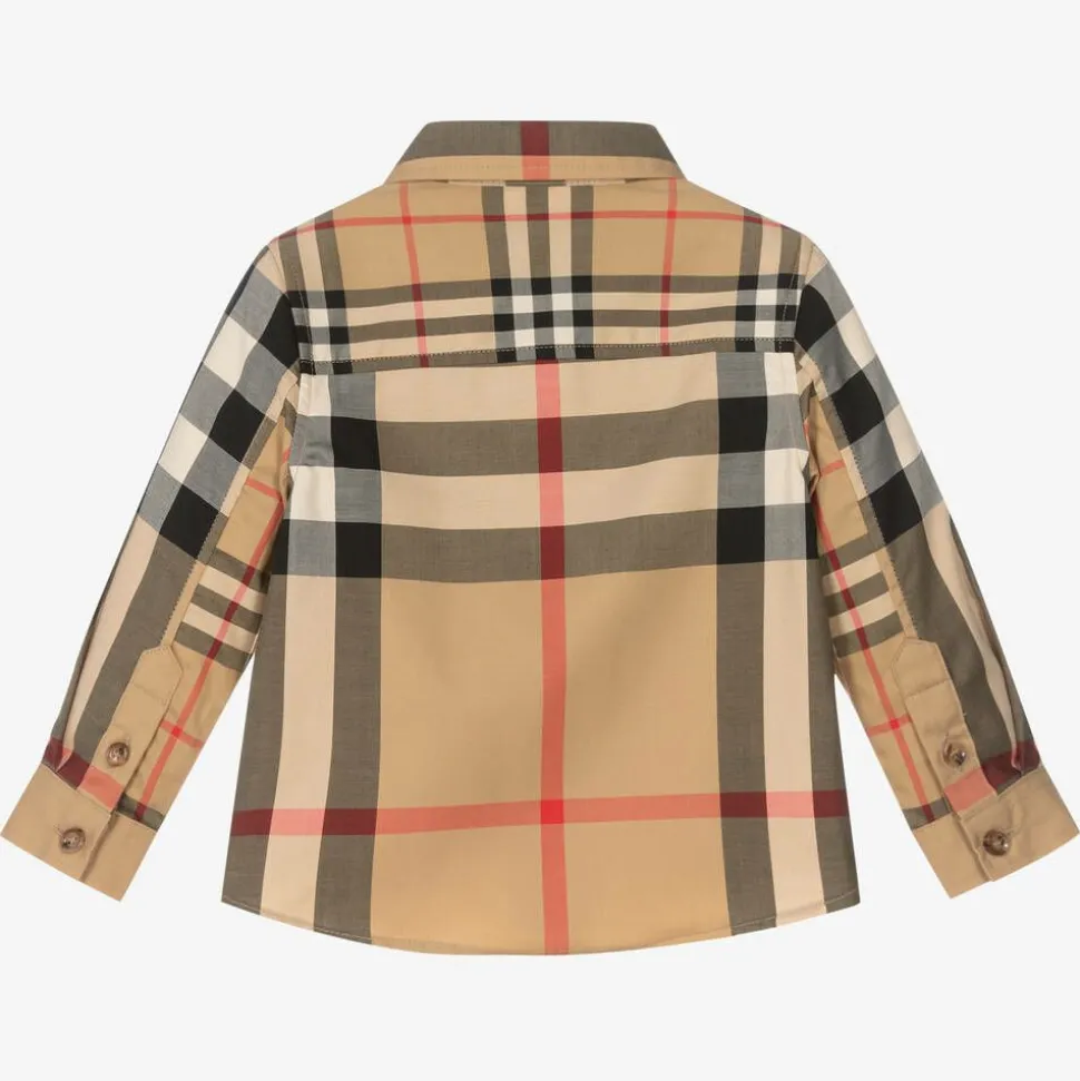 Baby Boys Beige Check Shirt
