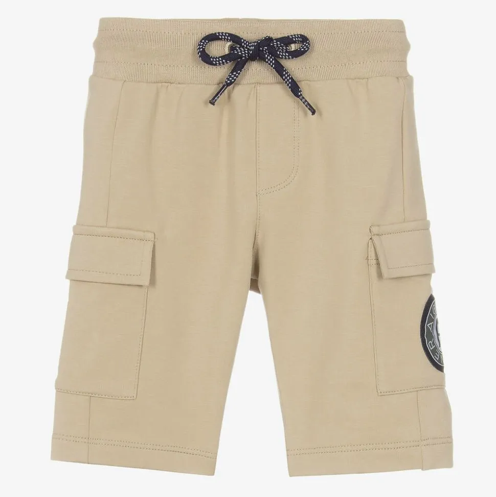 Baby Boys Beige Cotton Cargo Shorts