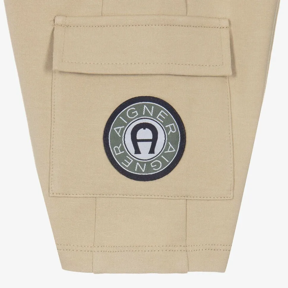 Baby Boys Beige Cotton Cargo Shorts