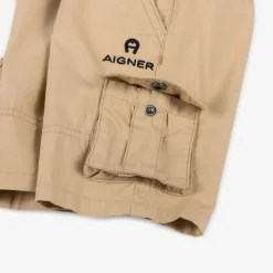 Baby Boys Beige Cotton Cargo Shorts