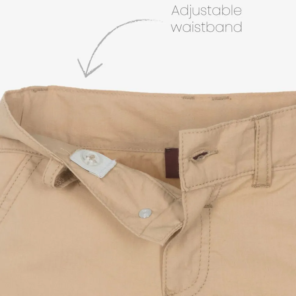 Baby Boys Beige Cotton Cargo Shorts