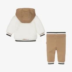 Baby Boys Beige Fleece Tracksuit