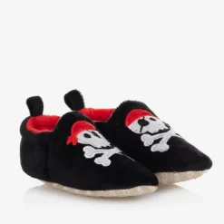 Baby Boys Black Pirate Slippers