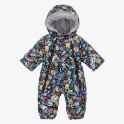 Baby Boys Black Space Print 2-in-1 Snowsuit