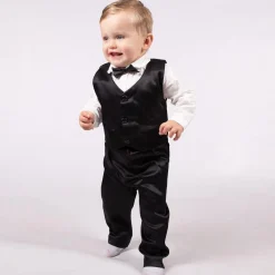 Baby Boys Black Waistcoat Suit