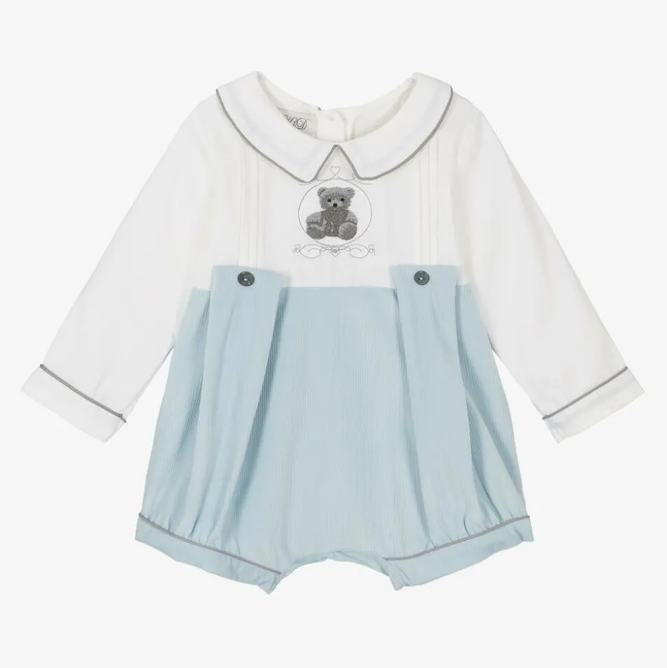 Baby Boys Blue & Ivory Shortie