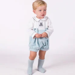 Baby Boys Blue & Ivory Shortie