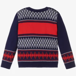 Baby Boys Blue & Red Wool Sweater