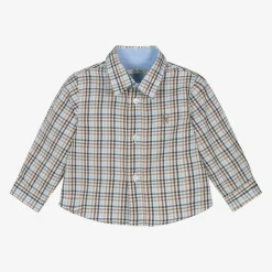Baby Boys Blue Check Cotton Shirt