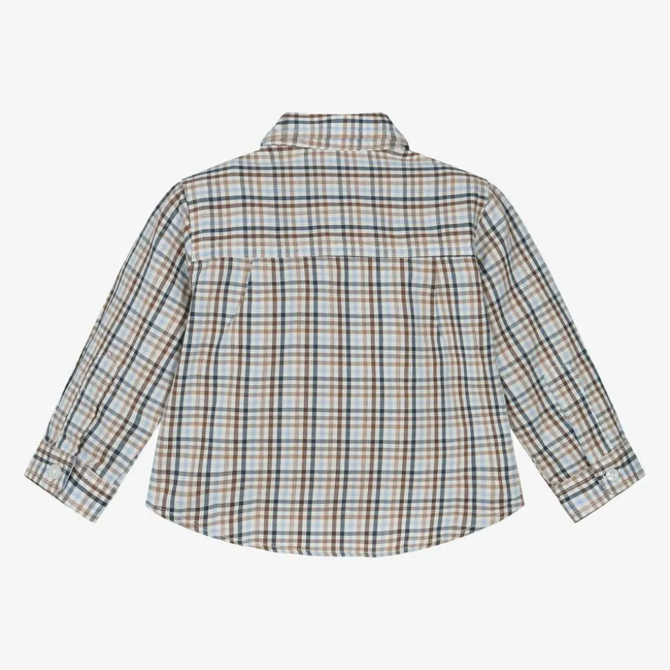 Baby Boys Blue Check Cotton Shirt