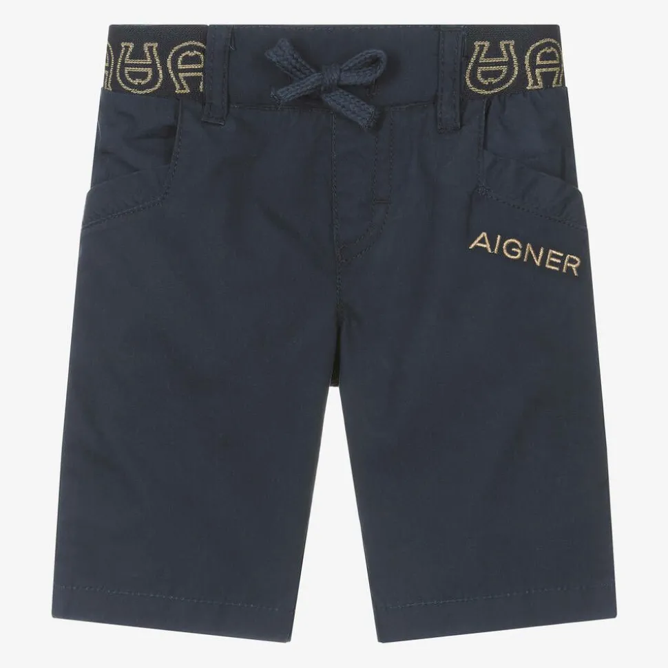 Baby Boys Blue Cotton Bermuda Shorts
