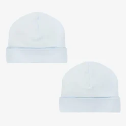 Baby Boys Blue Cotton Blanket & Hat Gift Set