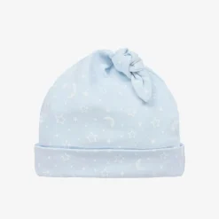 Baby Boys Blue Cotton Crescent Moonlight Hat