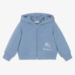 Baby Boys Blue Cotton EKD Zip-Up Hoodie