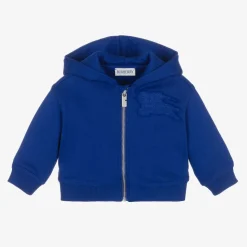 Baby Boys Blue Cotton Hoodie