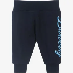 Baby Boys Blue Cotton Logo Joggers
