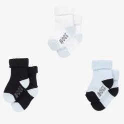 Baby Boys Blue Cotton Socks (3 Pack)