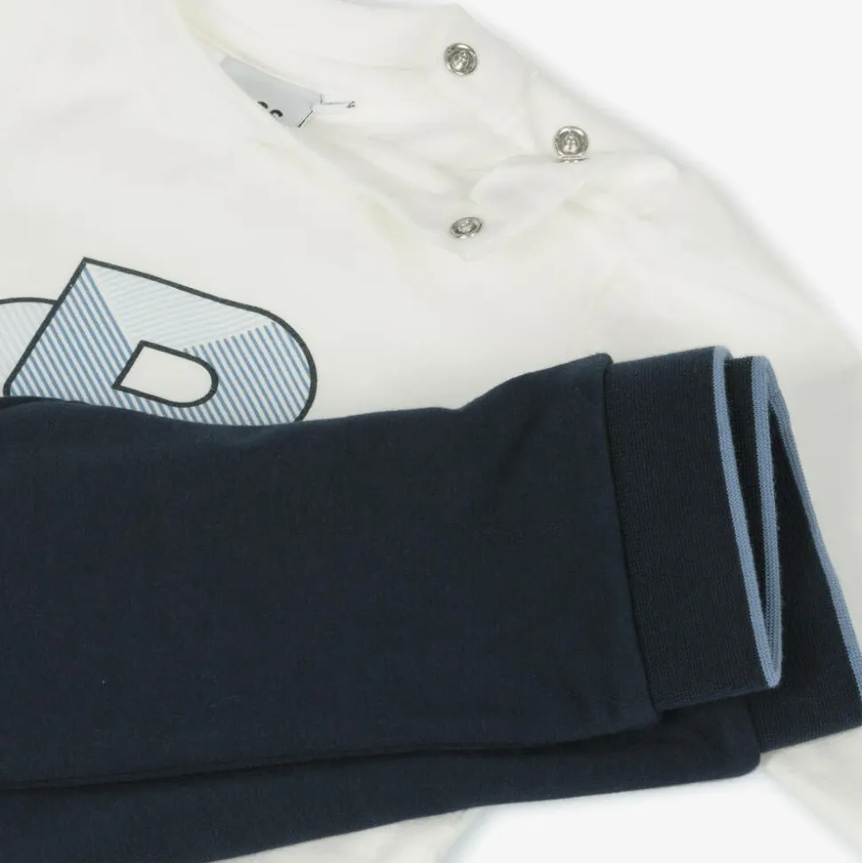 Baby Boys Blue Cotton Tracksuit Set