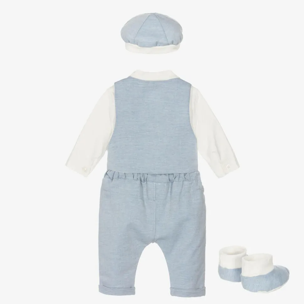 Baby Boys Blue Cotton Trouser Set