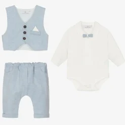 Baby Boys Blue Cotton Trouser Set