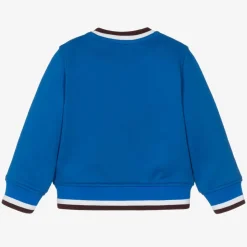Baby Boys Blue Cotton Varsity Sweatshirt
