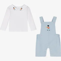 Baby Boys Blue Dungaree Set