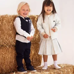 Baby Boys Blue Jersey Waistcoat Suit