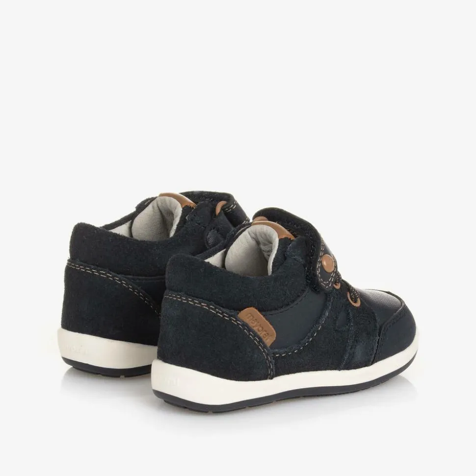 Baby Boys Blue Leather First Walkers