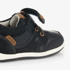 Baby Boys Blue Leather First Walkers