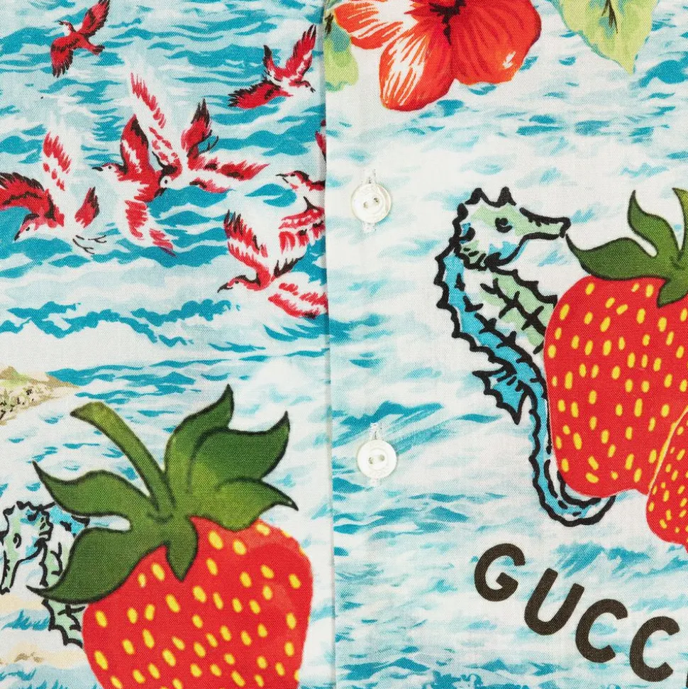 Baby Boys Blue Viscose Shirt