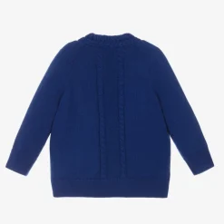 Baby Boys Blue Wool Knit Cardigan