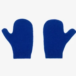 Baby Boys Blue Wool Mittens