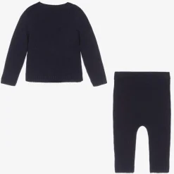 Baby Boys Blue Wool Train Trouser Set