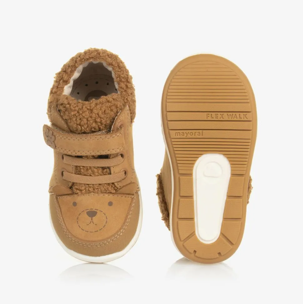 Baby Boys Brown Leather First Walkers