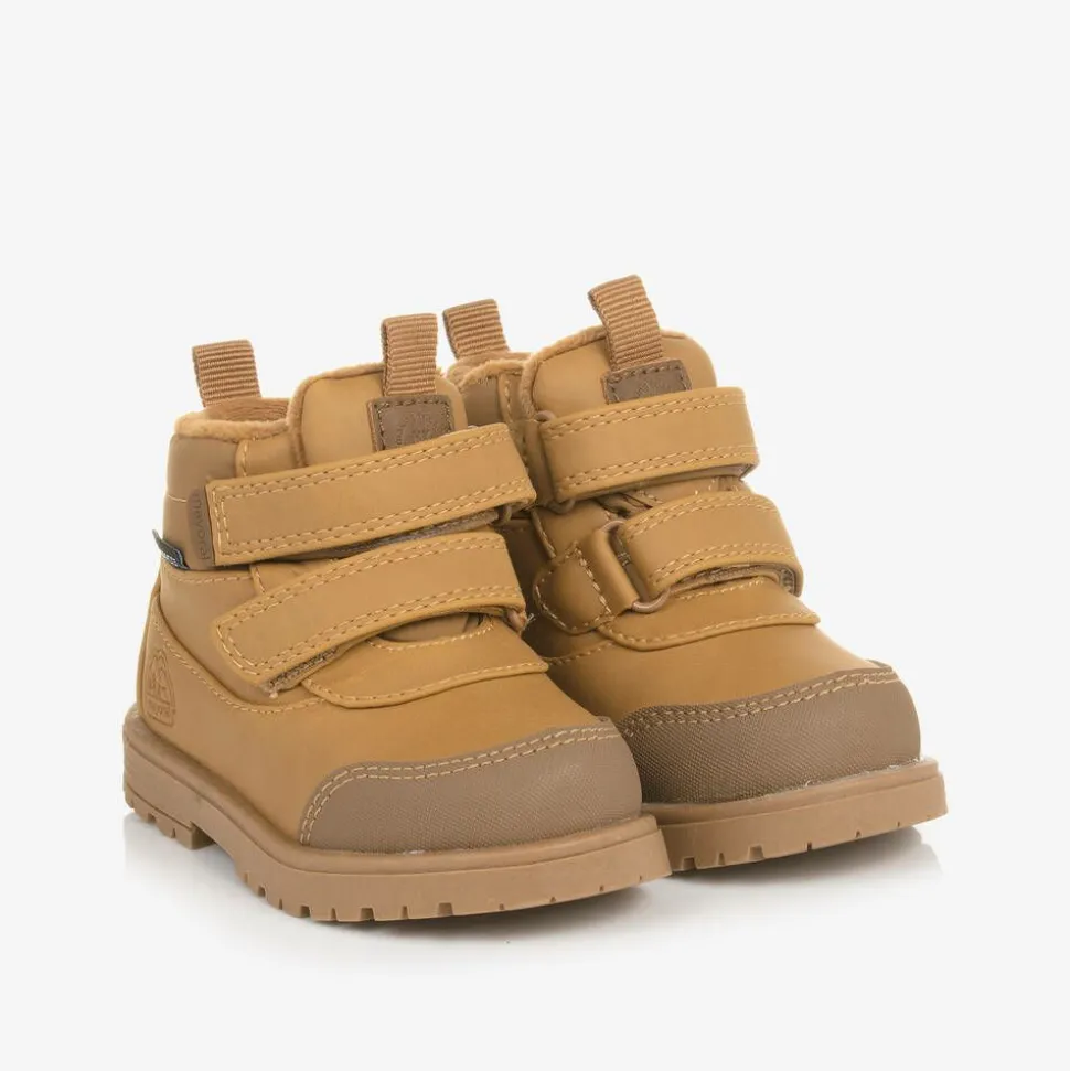 Baby Boys Brown Waterproof Velcro Boots