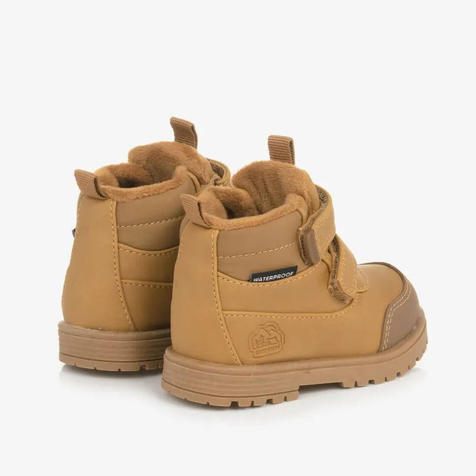 Baby Boys Brown Waterproof Velcro Boots