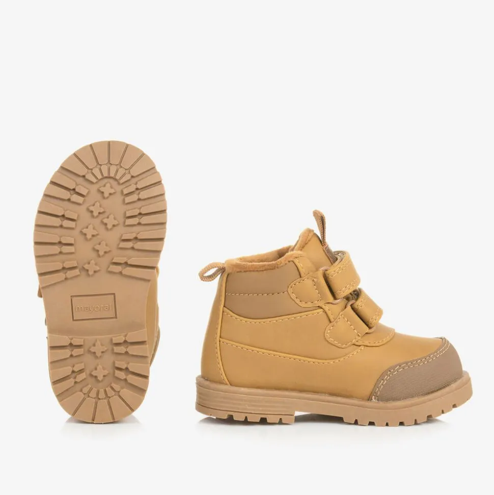 Baby Boys Brown Waterproof Velcro Boots