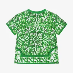 Baby Boys Green Cotton Majolica T-Shirt