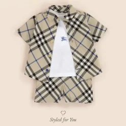 Baby Boys Grey Check Cotton Shirt