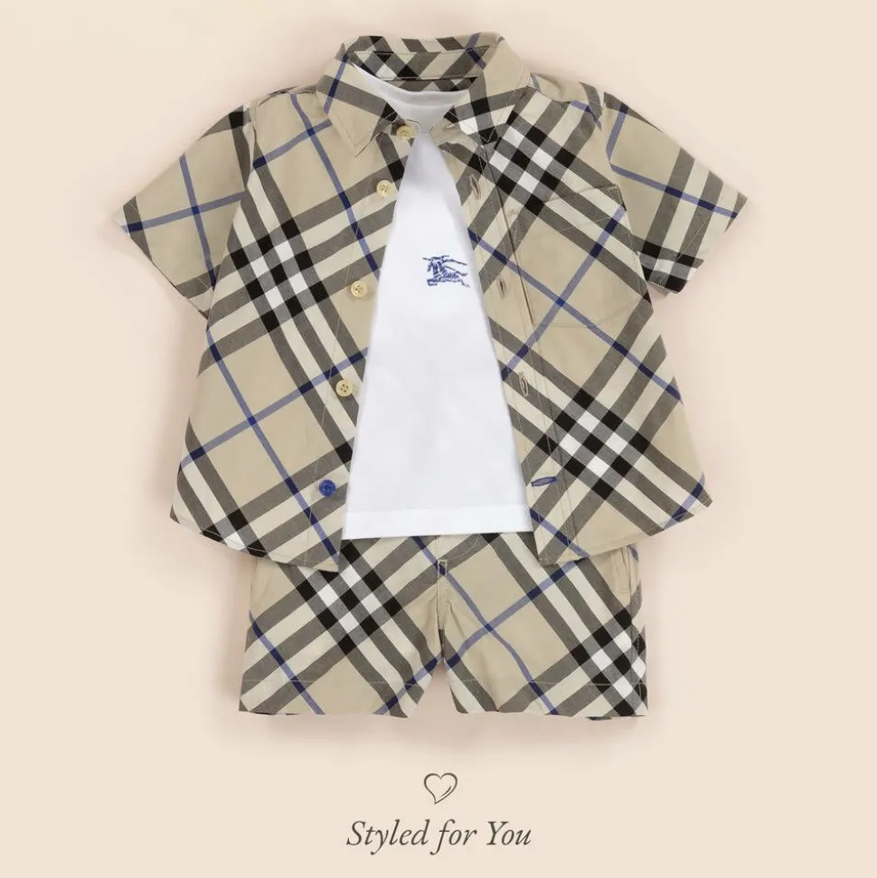 Baby Boys Grey Check Cotton Shirt