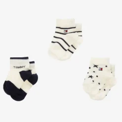 Baby Boys Ivory Cotton Socks (3 Pack)